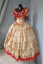 Costume Storico Donna del 1850 con scollo di perline